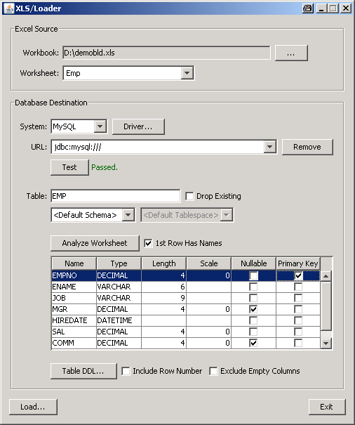 XLS Loader screenshot